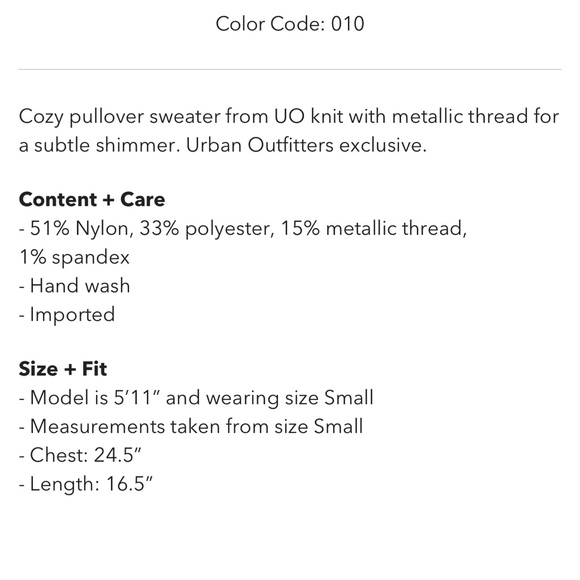 Perfect condition sparkle crop sweater from UO - Picture 4 of 7